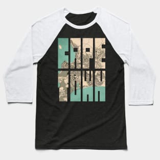 Cape Town, South Africa City Map Typography - Vintage Baseball T-Shirt